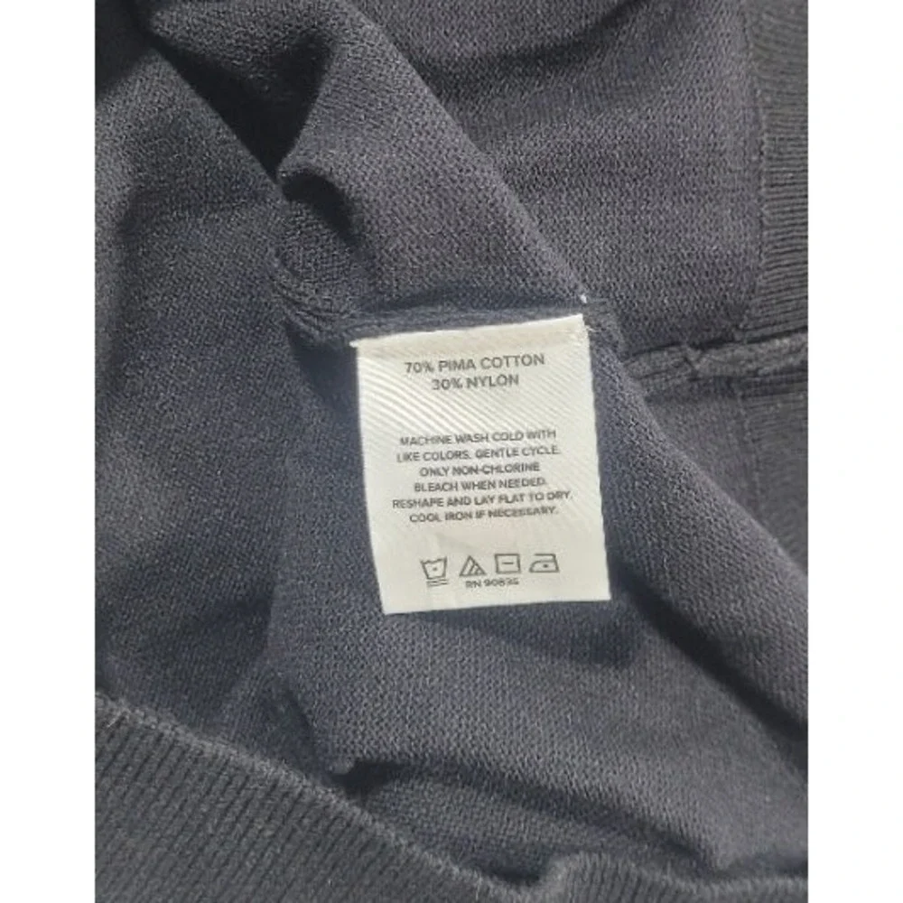 Brooks Brothers Men's Pima Cotton 1/4 Zip Knit Sweater - Black - Large